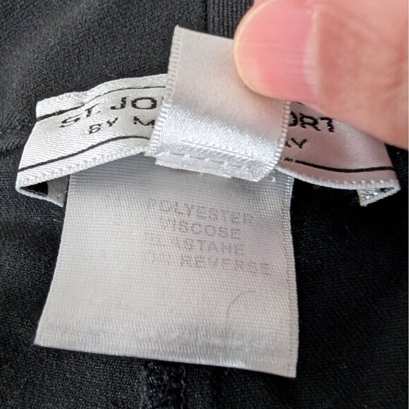 St John Sport Pants Womens Size 14 Black Straight Leg Career Business Classic - Picture 7 of 13